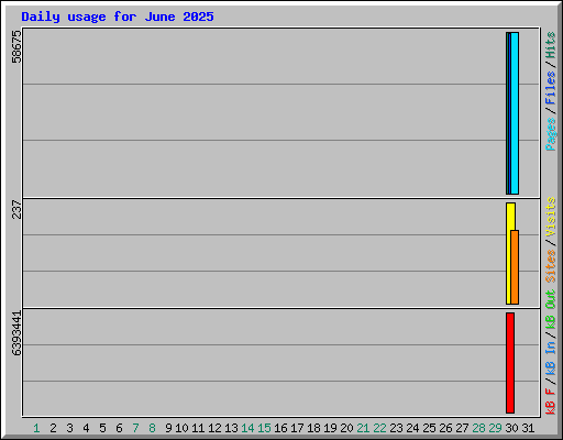 Daily usage for June 2025
